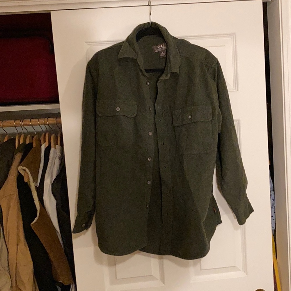 Forest green flannel moose creek